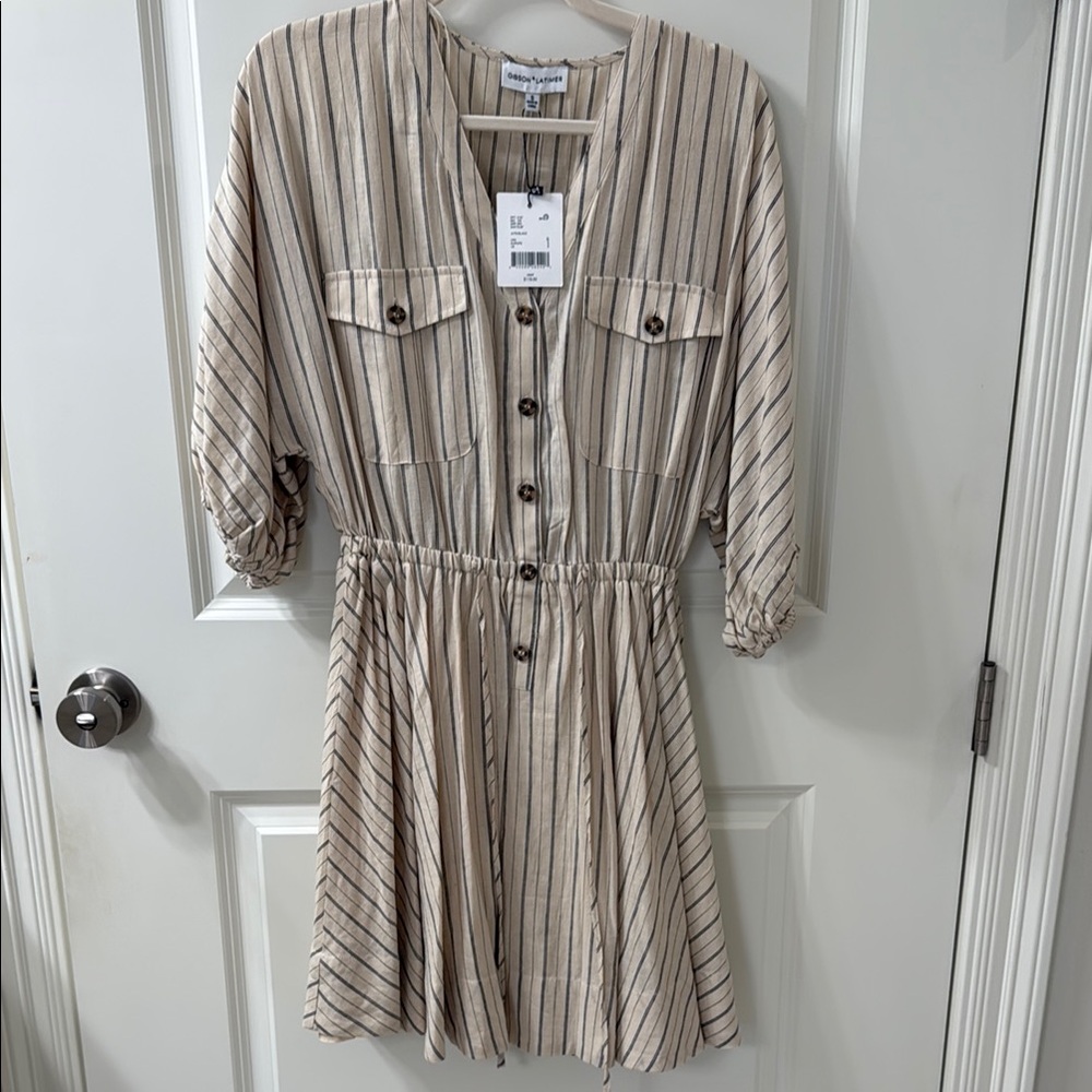 Striped Button-Down Dress